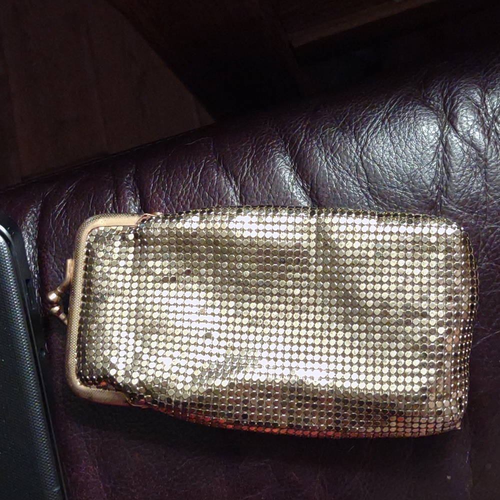 Gold Sequin Cosmetic Pouch - Metallic Makeup Bag